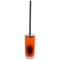 Toilet Brush Holder, Orange Frosted Glass With Chrome Handle